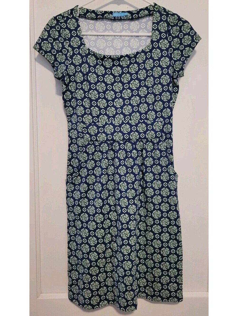 J McLaughlin Emma Dress XS Catalina Cloth 3/4 Sleeve Pockets Women